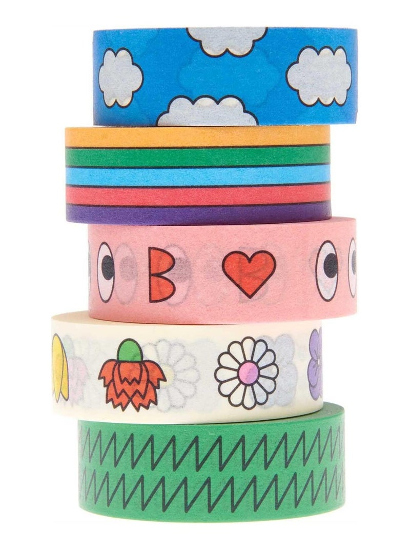 5 Masking tapes - Eye Candy - Cartoon - Rico Design Multicolore - Kiabi