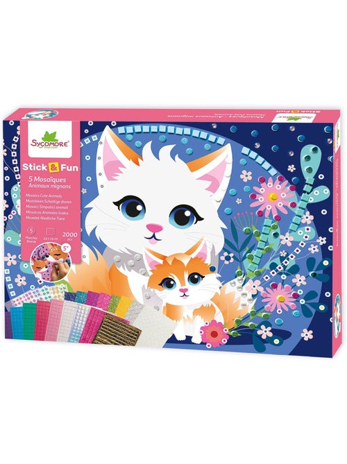 5 maxi mosaïques animaux mignons - Kiabi