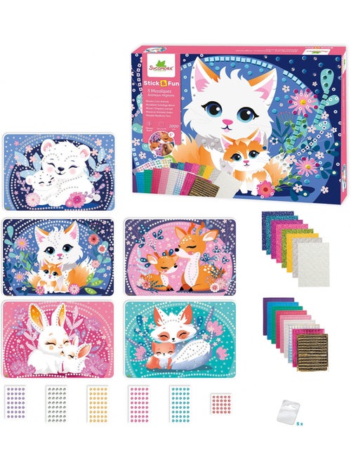 5 maxi mosaïques animaux mignons - Kiabi
