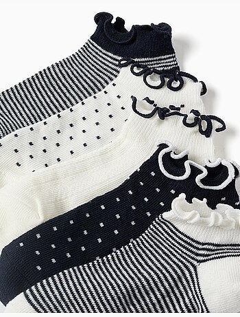 5 Paires de chaussettes à rayures/à pois