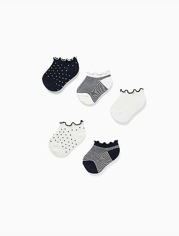 5 Paires de chaussettes à rayures/à pois