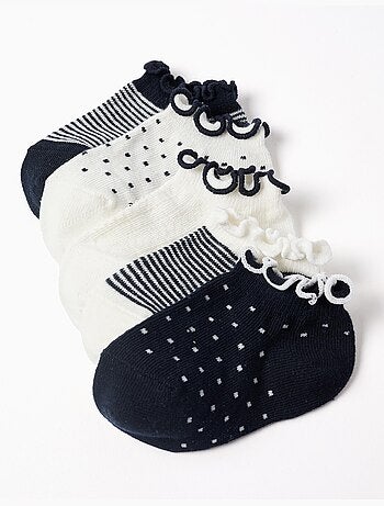 5 Paires de chaussettes à rayures/à pois