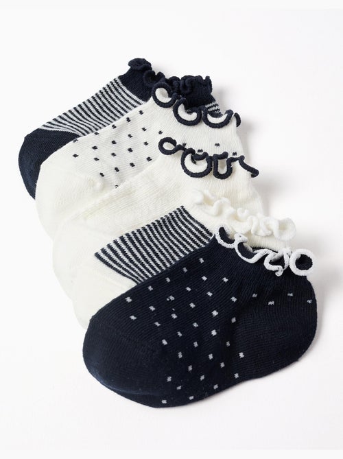 5 Paires de chaussettes à rayures/à pois - Kiabi