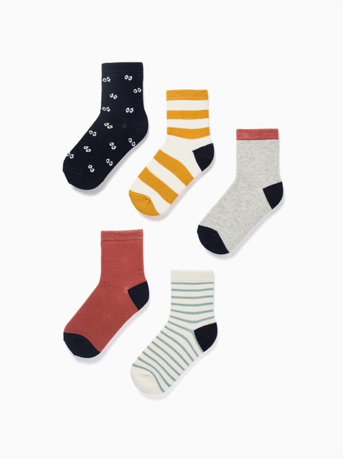 5 paires de chaussettes avec détails contrastés - Kiabi 5 paires de chaussettes avec détails contrastés - Kiabi