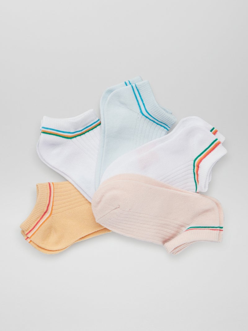 5 paires de chaussettes côtelées Rose - Kiabi