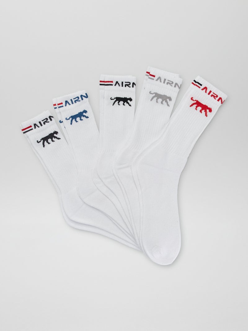 5 paires de chaussettes hautes 'Airness' Blanc - Kiabi