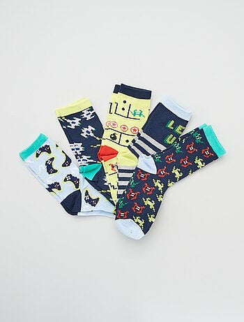 5 paires de chaussettes imprimées fantaisie - Kiabi