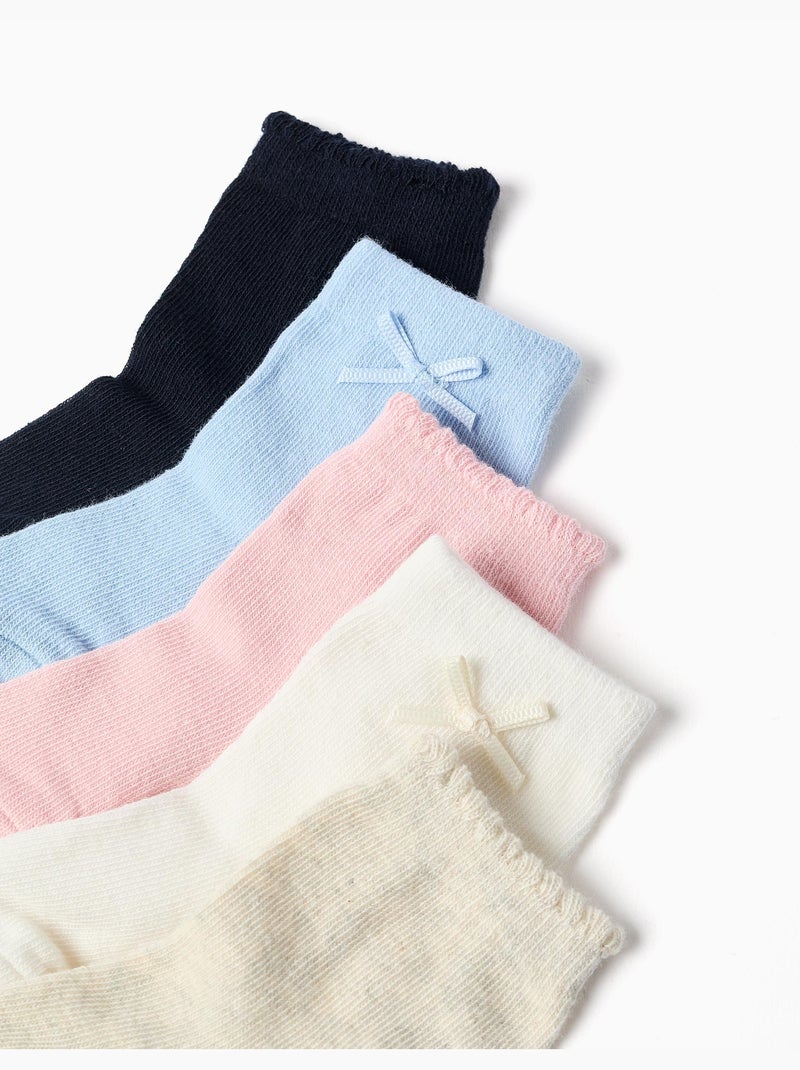 5 paires de chaussettes unies Blanc / Rose / Beige - Kiabi