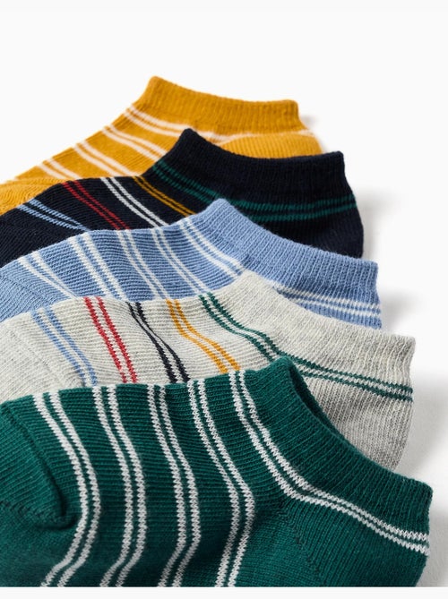 5 paires de socquettes à rayures contrastées - Kiabi