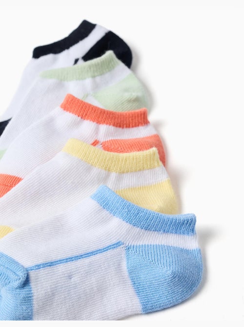 5 paires de socquettes avec détails contrastés - Kiabi