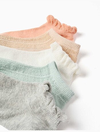 5 paires de socquettes avec volants/jacquard