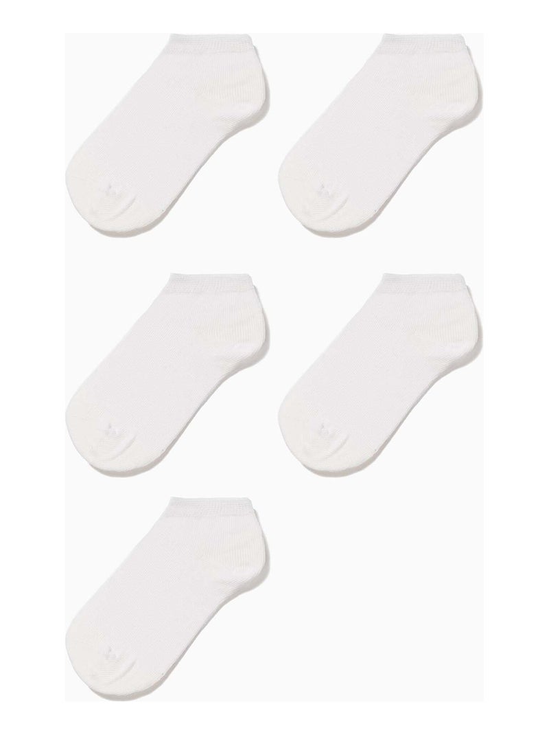 5 Paires de Socquettes Enfant Blanc - Kiabi
