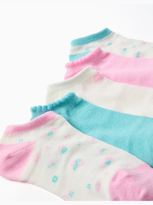 5 paires de socquettes unies/florales - Kiabi