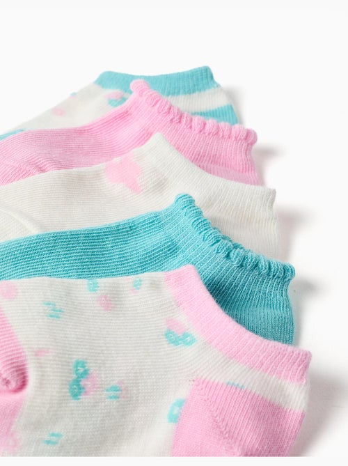 5 paires de socquettes unies/florales - Kiabi