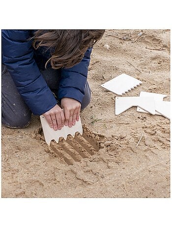 5 peignes à sable en bois
