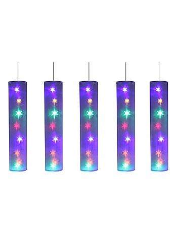 5 Tubes Lumineux avec Étoiles LED Multicolores 40 LED
