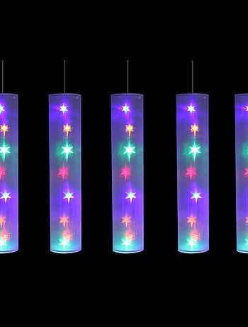 5 Tubes Lumineux avec Étoiles LED Multicolores 40 LED