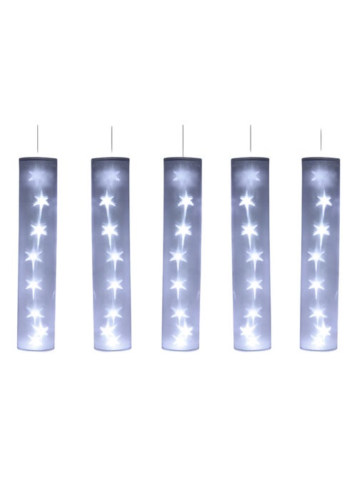 5 Tubes Lumineux Blancs avec Étoiles LED 40 LED - Kiabi