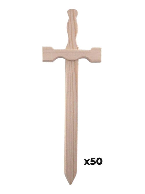 50 épées en bois 39 x 13 cm - Graine Créative - Kiabi