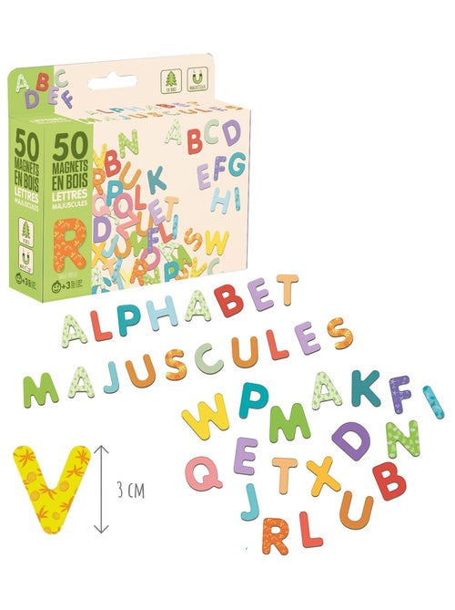50 magnets en bois - Lettres Majuscules - Kiabi