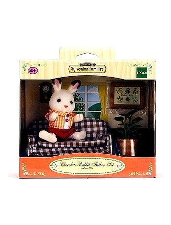 5013 'sylvanian Families' Papa Lapin Chocolat Dans Son Salon