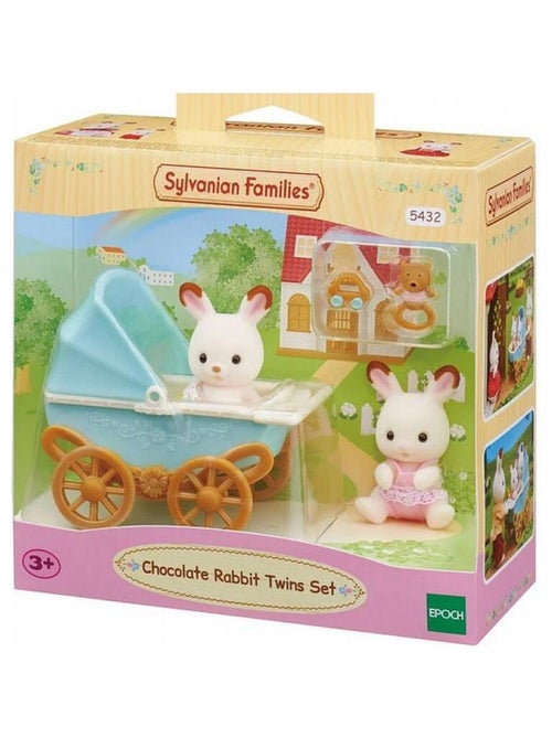 5432 Sylvanian Jumeaux Lapins Chocolat Et Poussette Double - Kiabi