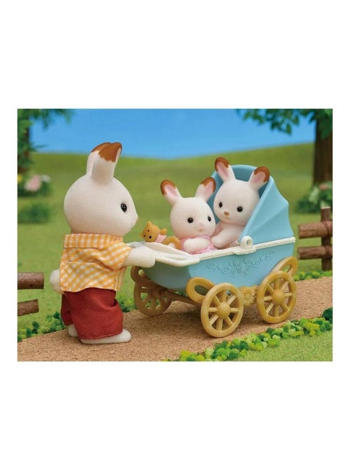 5432 Sylvanian Jumeaux Lapins Chocolat Et Poussette Double - Kiabi