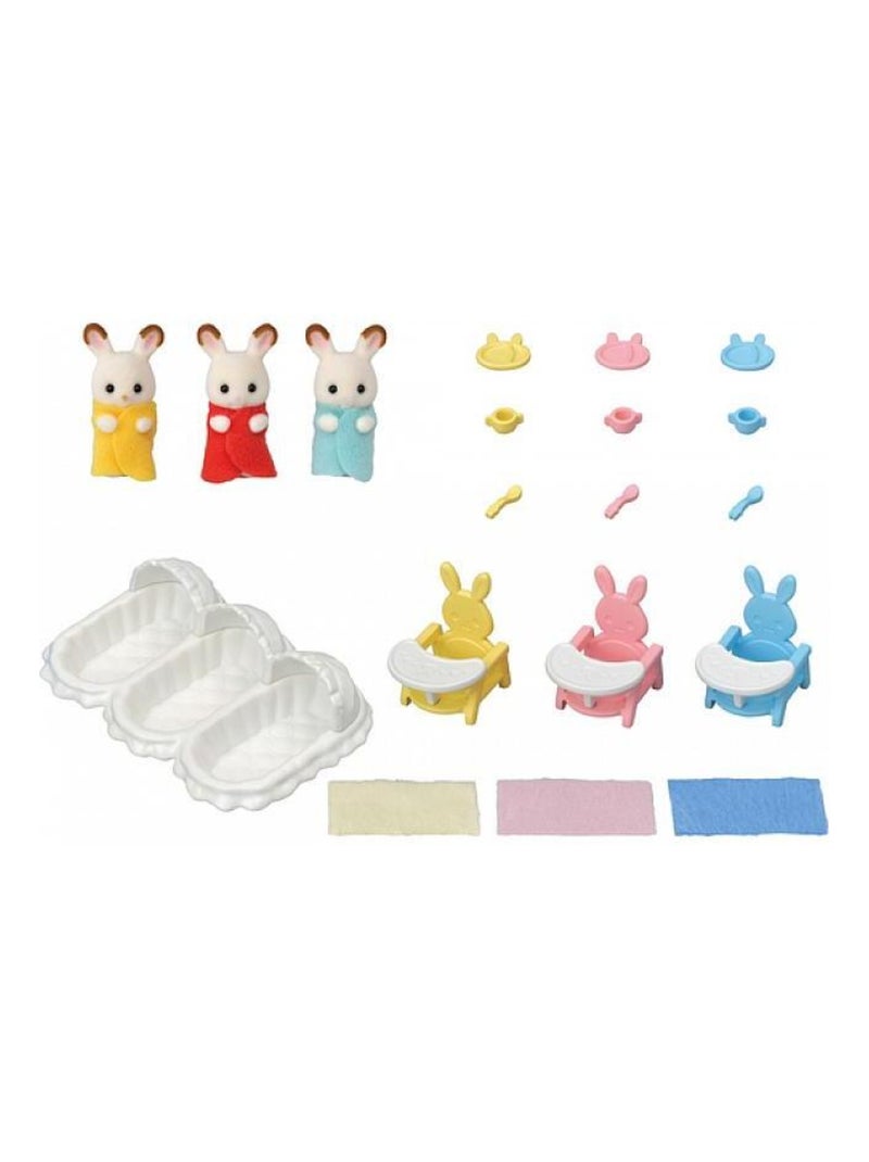 5532 'sylvanian Families' Les Triples Lapin Chocolat Et Accessoires Puericulture N/A - Kiabi