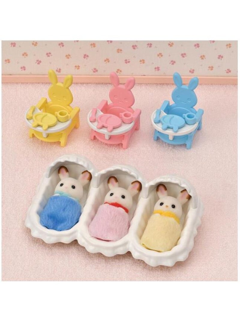 5532 'sylvanian Families' Les Triples Lapin Chocolat Et Accessoires Puericulture N/A - Kiabi