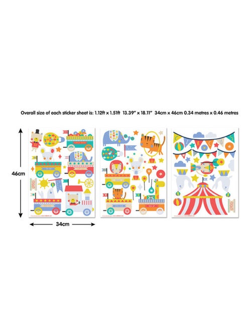 56 Stickers enfants Cirque Walltastic - Kiabi