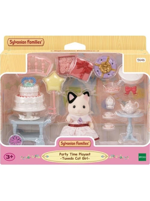 5646 'Sylvanian Families' La fille chat bicolore et son goûter danniversaire - Kiabi