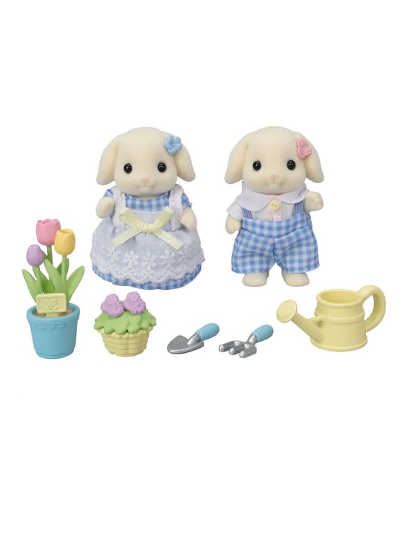 5736 'Sylvanian Families' Le frere et la soeur Lapin Belier Jaune - Kiabi