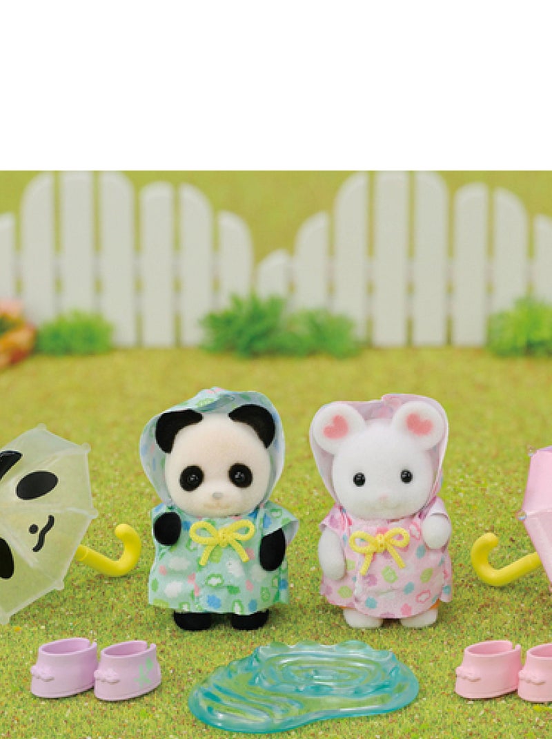 5748 'Sylvanian Families' - Le duo de bebes en habits de pluie Jaune - Kiabi