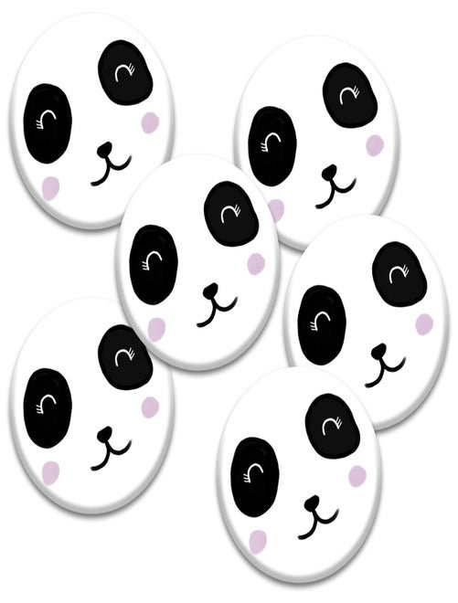 6 Badges Anniversaire 'panda' | Fabrication Française - Kiabi