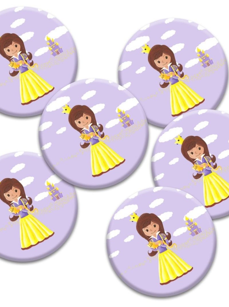 6 Badges Anniversaire 'princesse Mauve' | Fabrication Française N/A - Kiabi