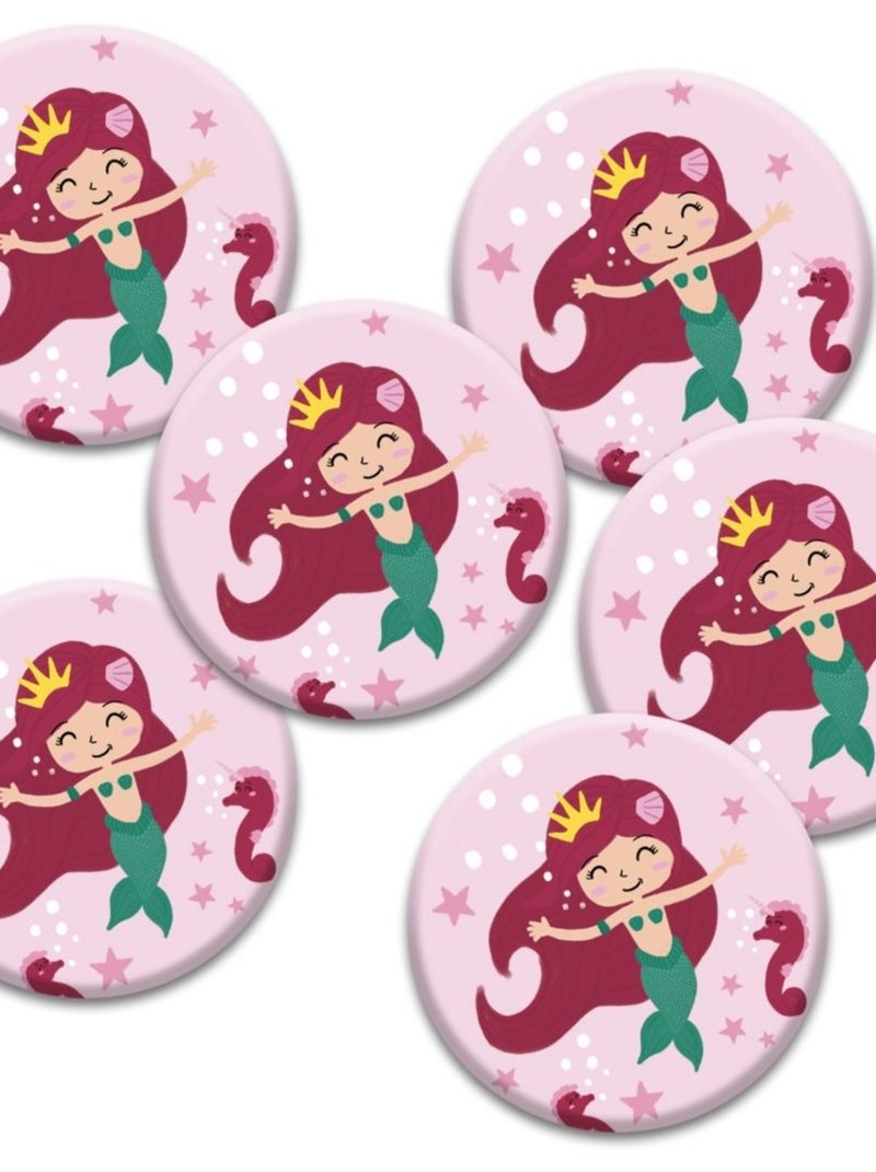 6 Badges Anniversaire 'sirène' | Fabrication Française N/A - Kiabi