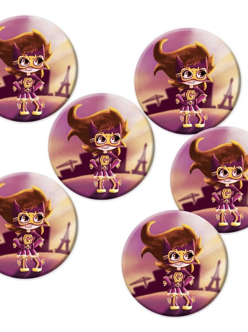 6 Badges Anniversaire 'super-héroine' | Fabrication Française N/A - Kiabi