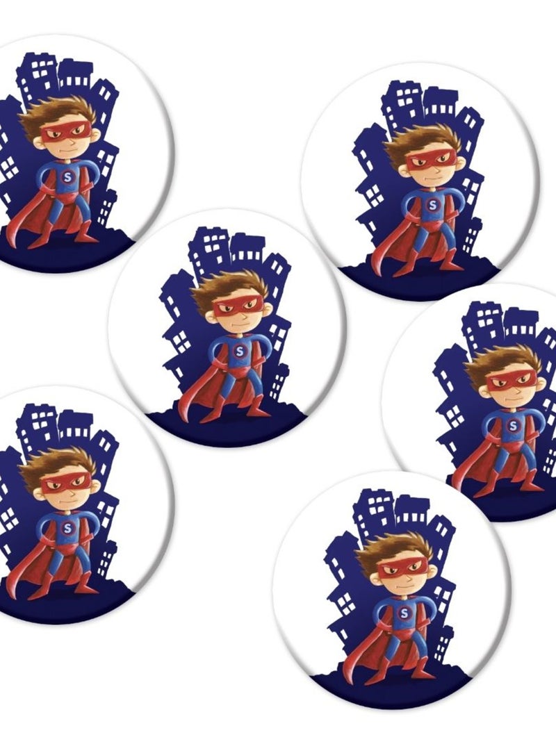 6 Badges Anniversaire 'super-héros' | Fabrication Française N/A - Kiabi