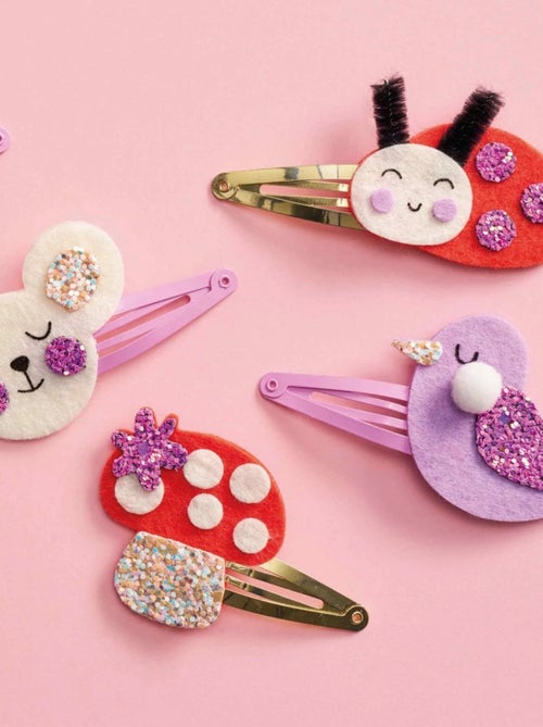 6 barrettes pailletées Flower Garden à créer - Kiabi