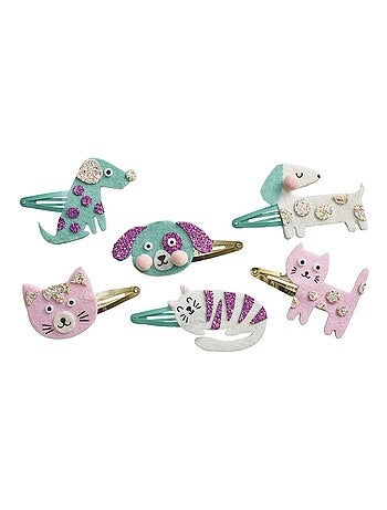 6 barrettes pailletées Little Pets à créer