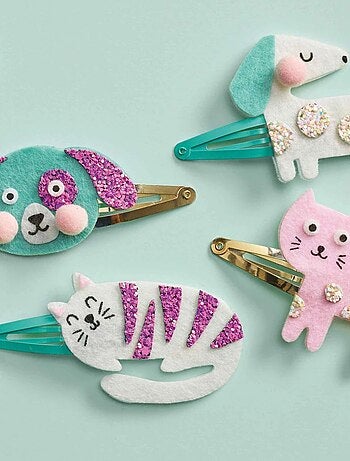 6 barrettes pailletées Little Pets à créer