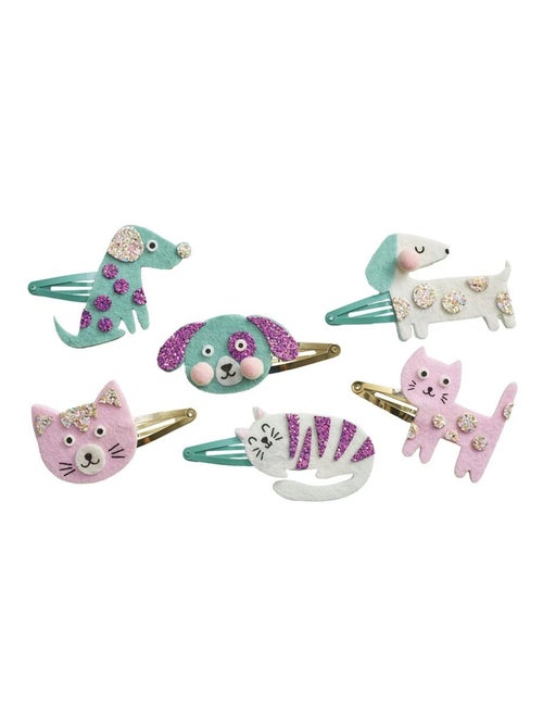 6 barrettes pailletées Little Pets à créer - Kiabi