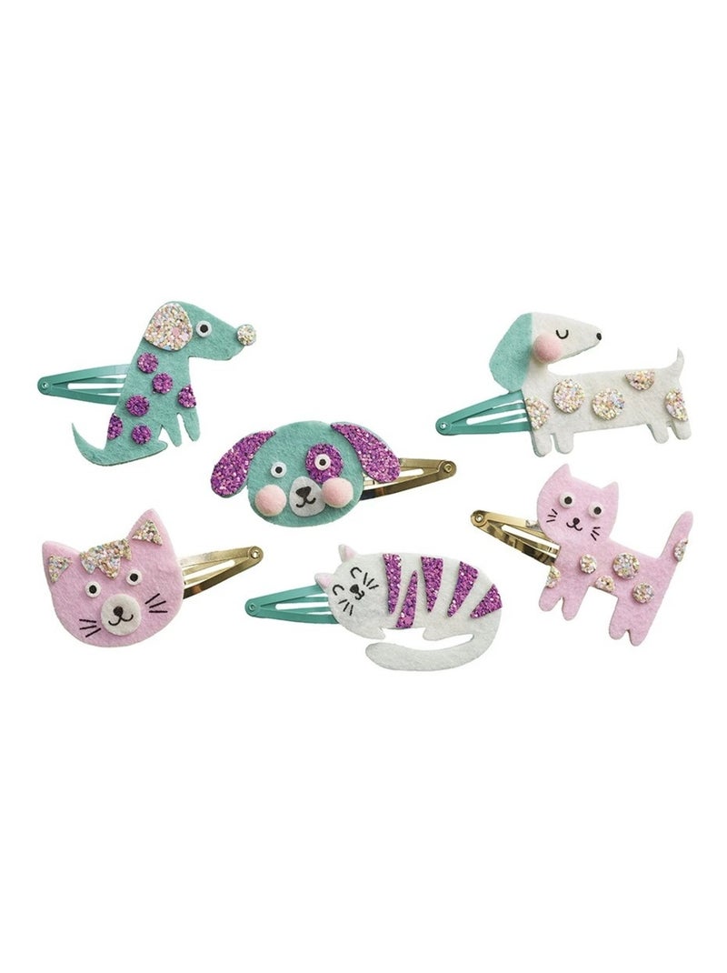 6 barrettes pailletées Little Pets à créer Violet - Kiabi