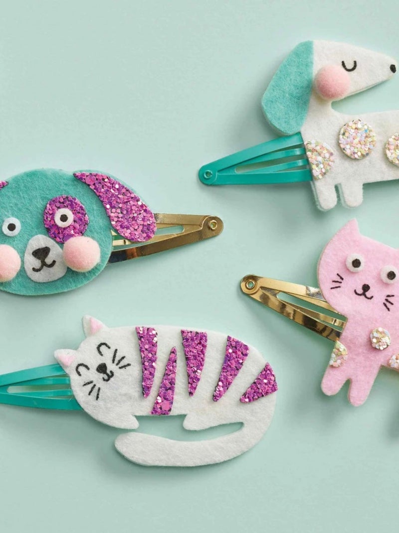 6 barrettes pailletées Little Pets à créer Violet - Kiabi