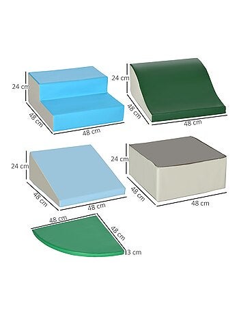 6 blocs de construction en mousse XL - modules de motricité EPE PU multicolore