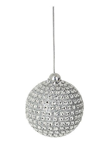 6 boules argenté strass de noel