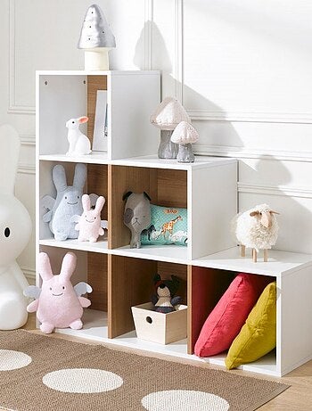 6 cases de rangement effet bois en escalier TOM & APOLLINE