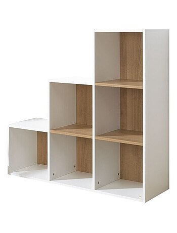 6 cases de rangement effet bois en escalier TOM & APOLLINE