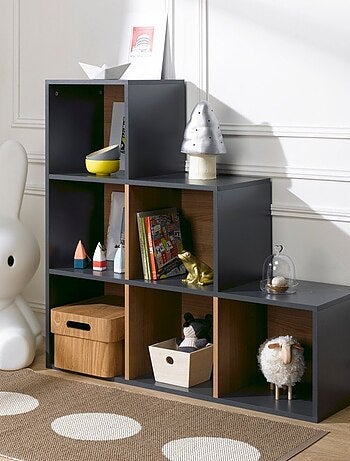 6 cases de rangement effet bois en escalier TOM & APOLLINE