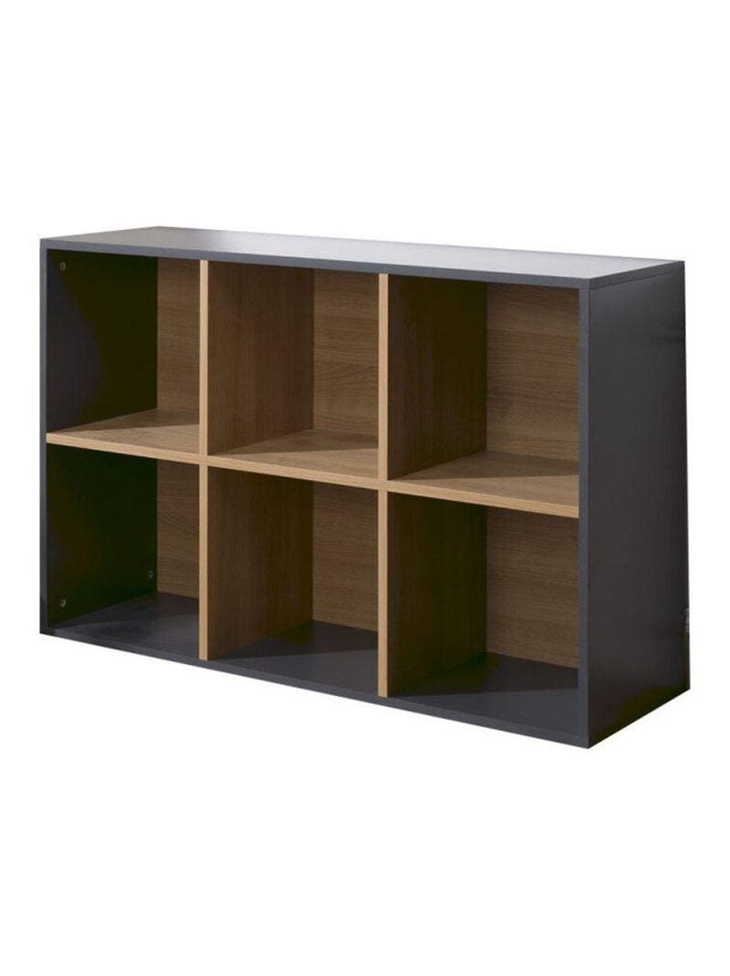 6 cases de rangement effet bois  TOM & APOLLINE gris anthracite - Kiabi